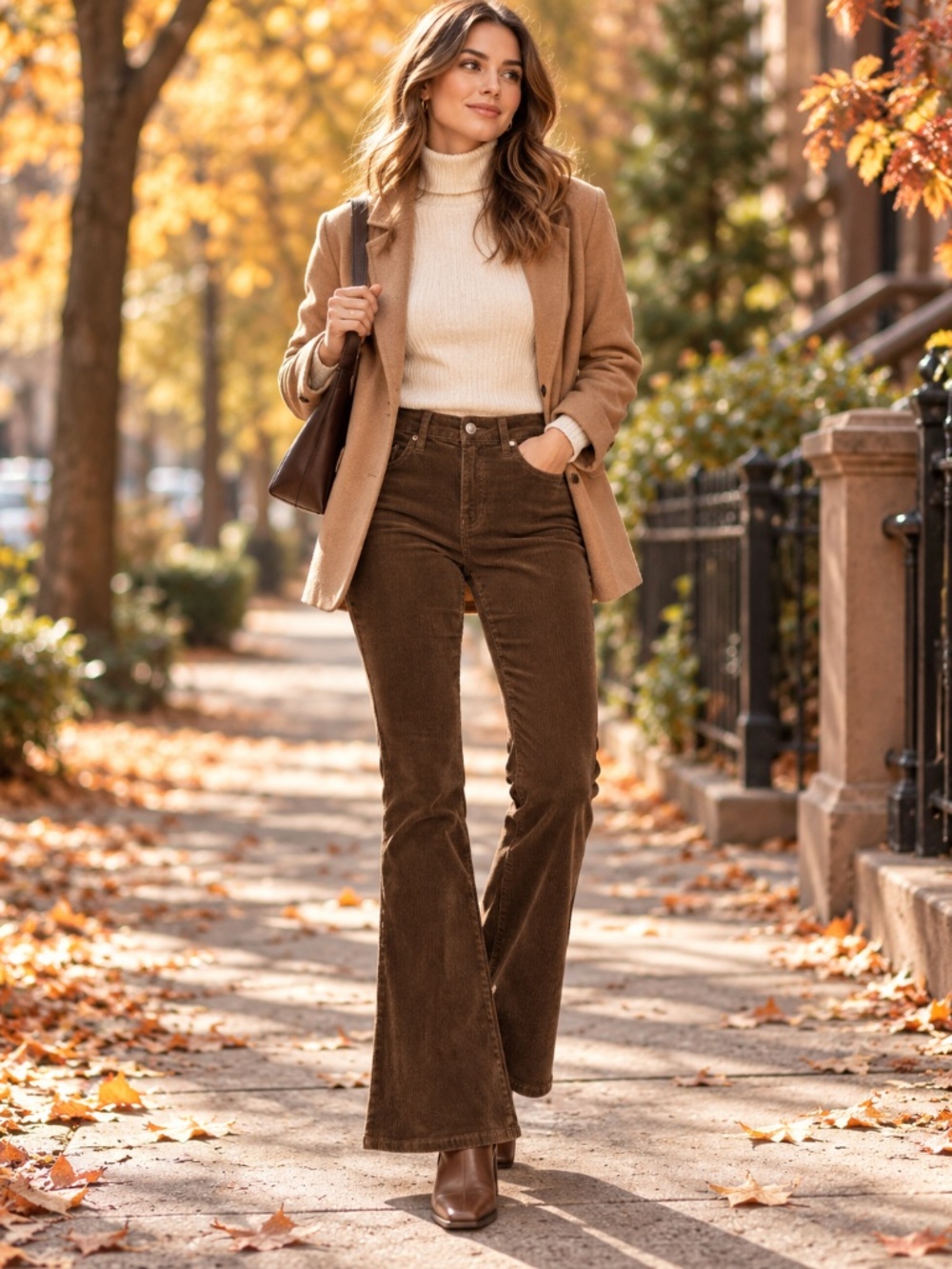 Indigo Rising Brown Corduroy Flare Pants Size 1/25 Y2K